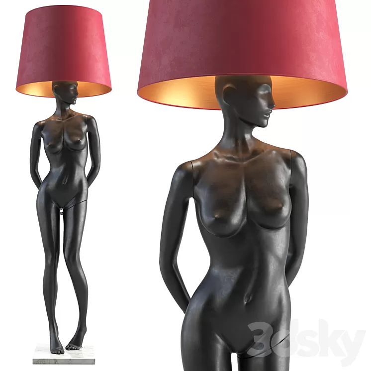 Mannequin Floor Lamp Rebekka 3D Model