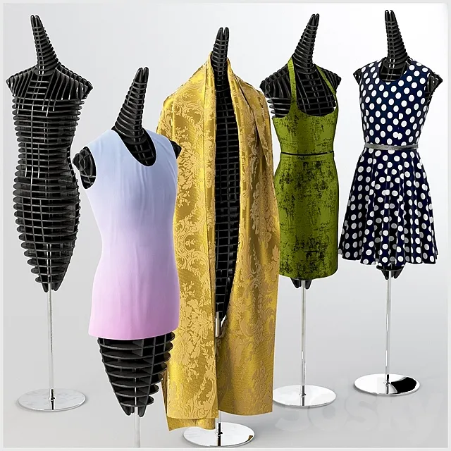 Mannequins with clothes 3DModel