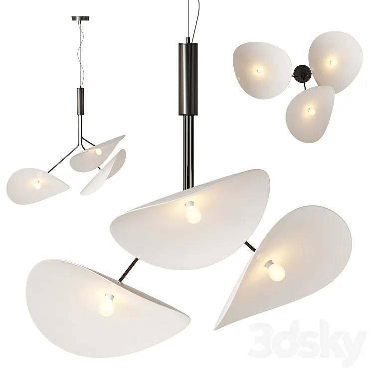 MANTA TRIPLE Pendant Light 3D Model Free Download
