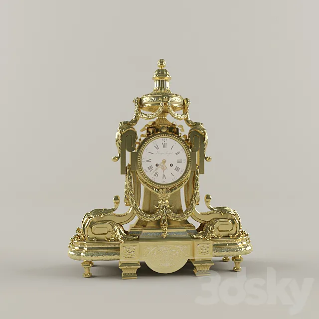 Mantel Clock Classic 3D Model Mantel Clock Classic 3D Model