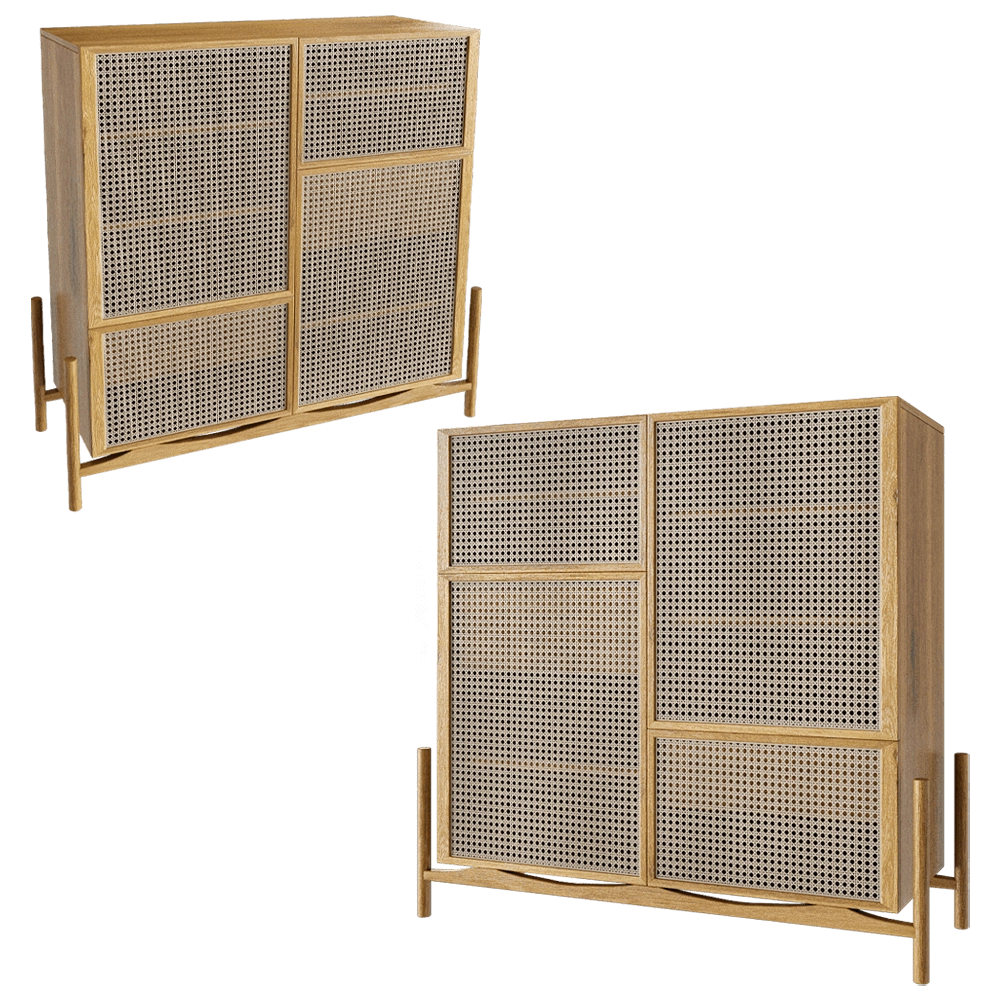 Manual mode – Chest of drawers Rattan 3D Model Manual mode – Chest of drawers Rattan 3D Model