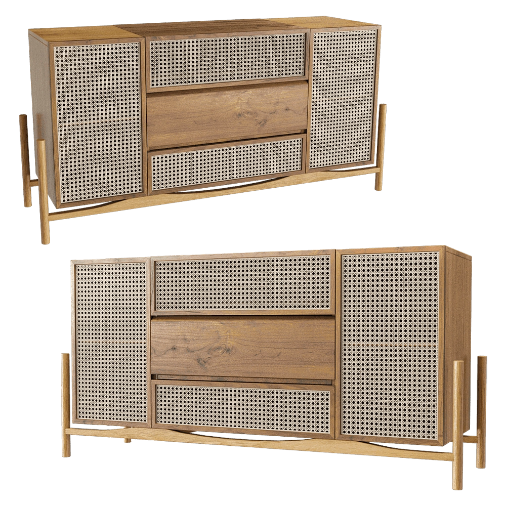 Manual mode – Music cabinet Rattan 3D Model Manual mode – Music cabinet Rattan 3D Model