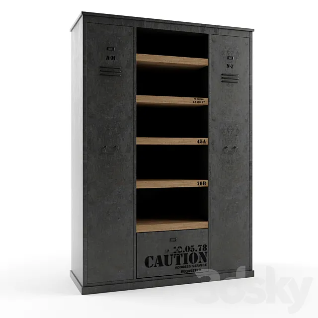 MANUFACTURE Dressing indus en métal effet vieilli 3D Model