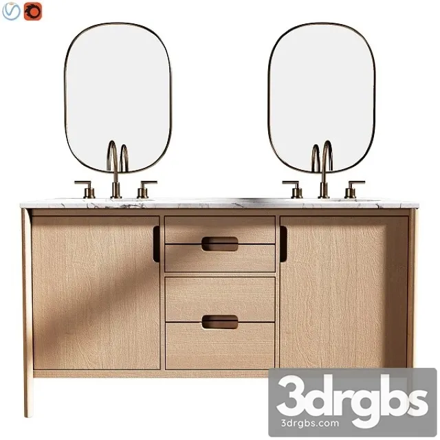 Manzanita 60 Double Sink Vanity 3D Model Download Manzanita 60 Double Sink Vanity 3D Model Download