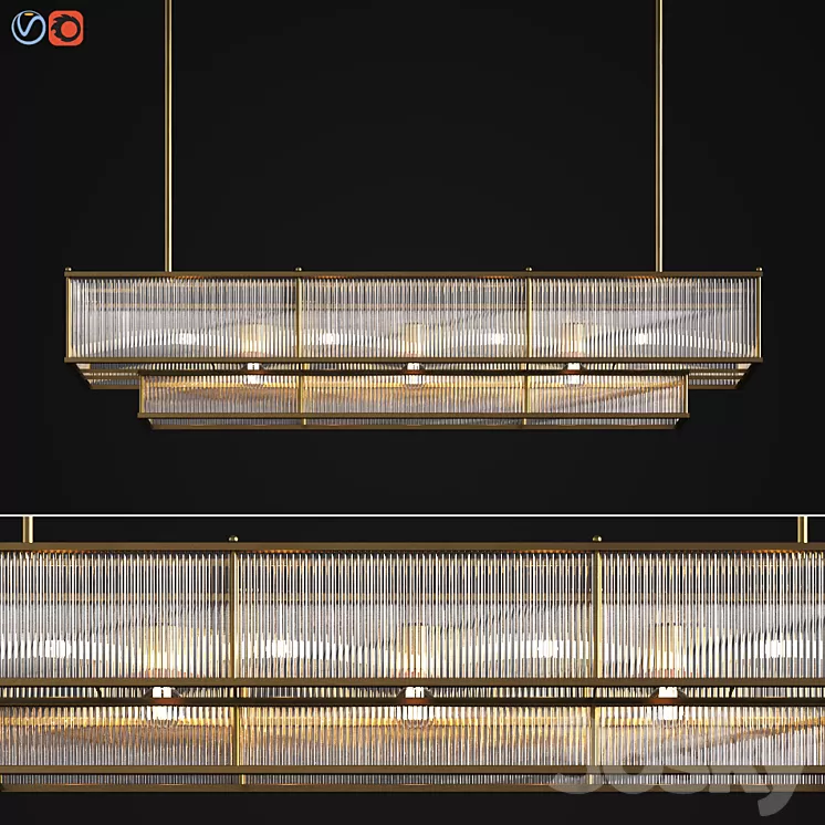 Marais Linear Chandelier 60 3D Model Marais Linear Chandelier 60 3D Model