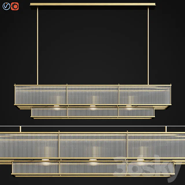 Marais Linear Chandelier 60 Restoration Hardware 3D Model