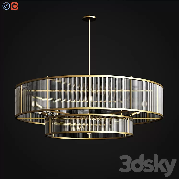 Marais Round Chandelier 72 Restoration Hardware 3D Model Marais Round Chandelier 72 Restoration Hardware 3D Model