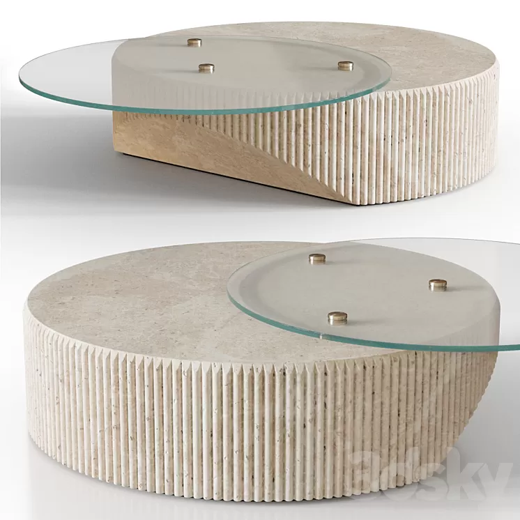 Marble and glass coffee table 3D Model Marble and glass coffee table 3D Model