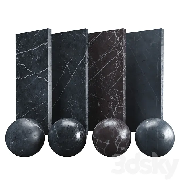Marble Black Nero Marquina 3D Model