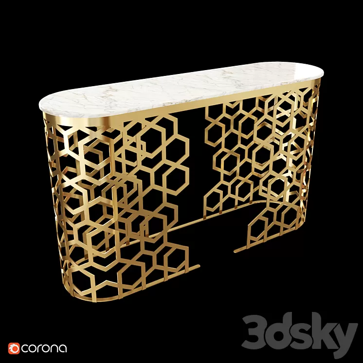Marble console table 3D Model Marble console table 3D Model
