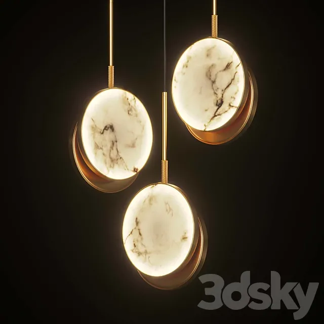Marble Disc Pendant Lamp Lamar 3D Model Marble Disc Pendant Lamp Lamar 3D Model