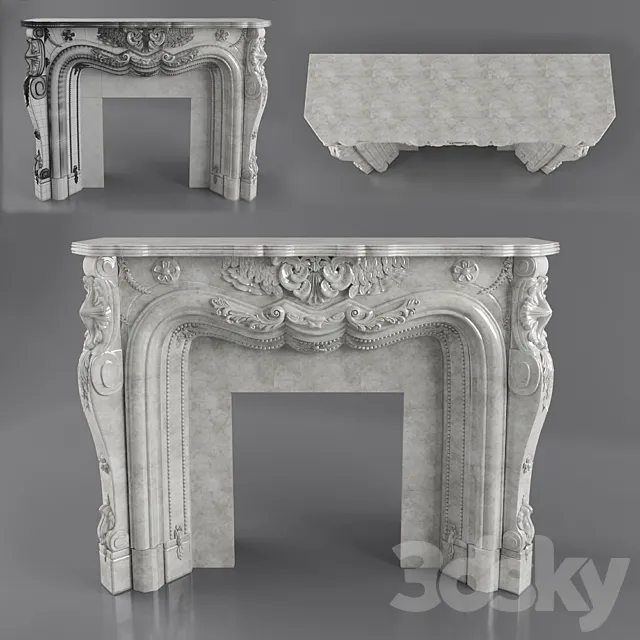 Marble fireplace 3D Model