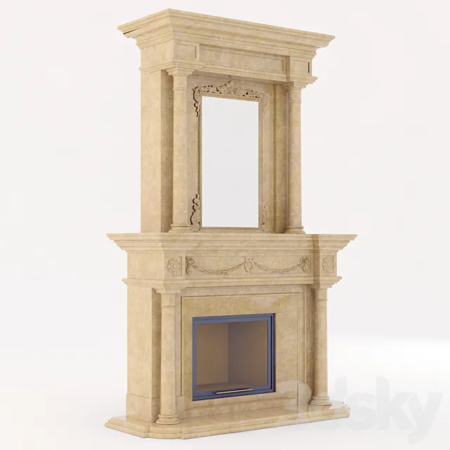 marble fireplace 3DModel
