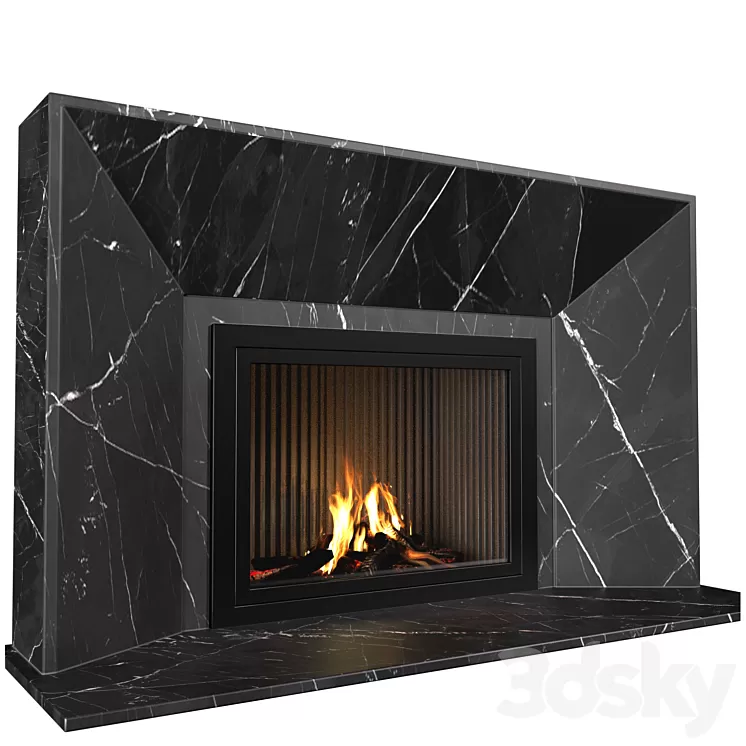Marble Fireplace in Art Deco style. Marble Fireplace modern ArtDeco 3D Model Free Download