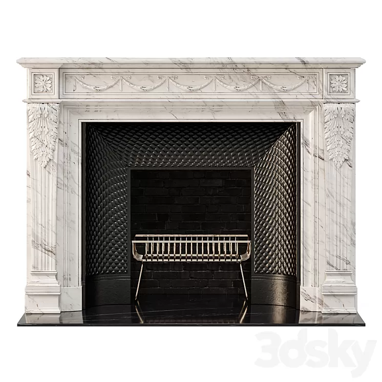 Marble french fireplace mantel 3D Model Free Download Marble french fireplace mantel 3D Model Free Download