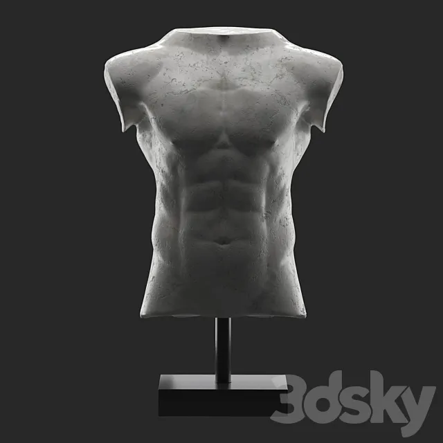 Marble Male Torso 3DModel Marble Male Torso 3DModel