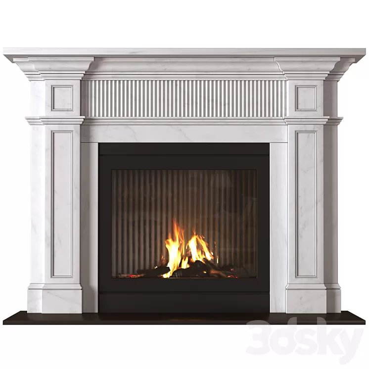 Marble modern Fireplace in Art Deco style. Marble Fireplace modern ArtDeco 3D Model Free Download