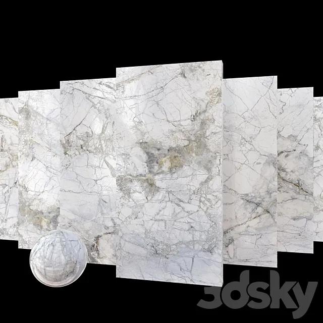 Marble Set Museum Supreme White Set 1 3D Model