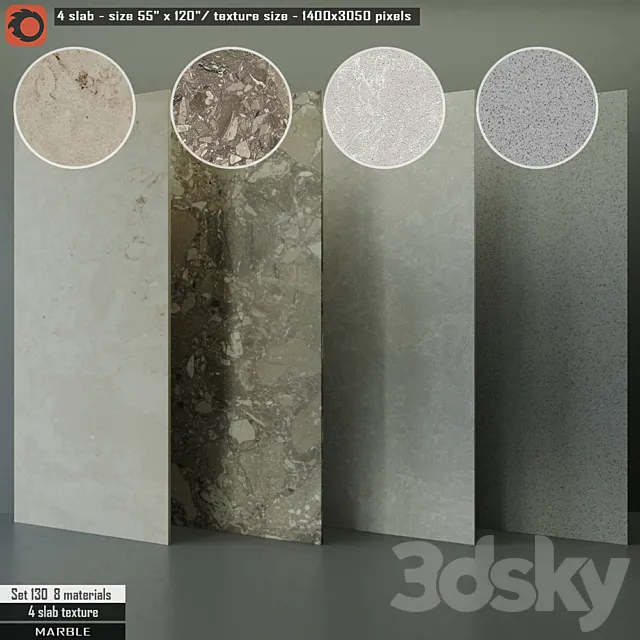 Marble Slab Set 130 3DModel