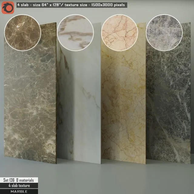 Marble Slab Set 136 3D Model