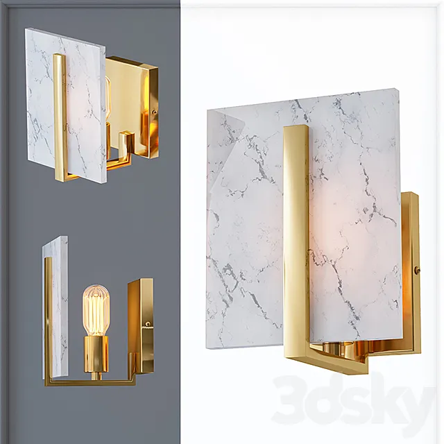 Marble square Wall Lamp 3D Model