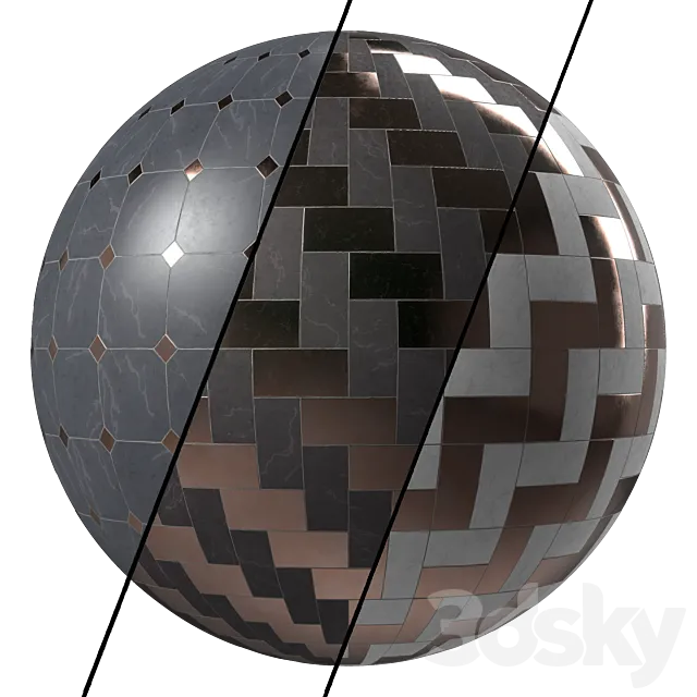 Marble Tile Materials 12- Marble Mixed by Metal Tile – Pbr 4k Seamless 3D Model Marble Tile Materials 12- Marble Mixed by Metal Tile – Pbr 4k Seamless 3D Model