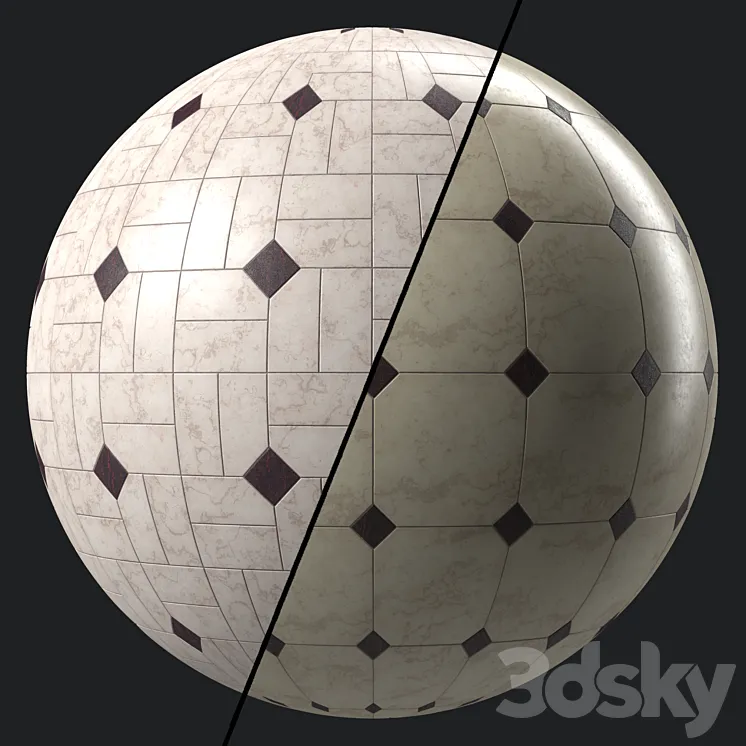 Marble Tile Materials 16- Pbr 4k Seamless 3D Model Free Download