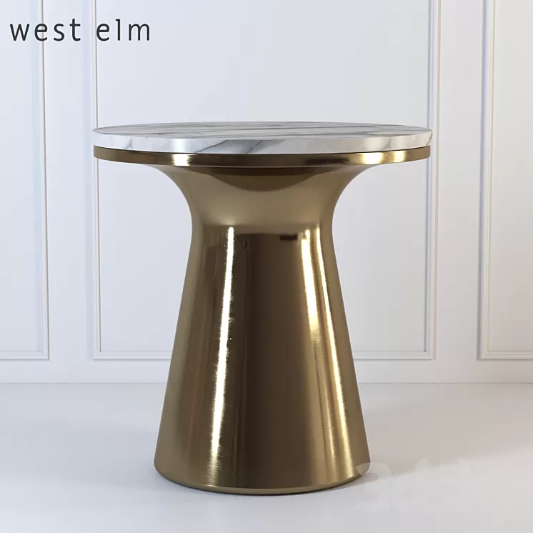 Marble Topped Pedestal Side Table 3D Model Marble Topped Pedestal Side Table 3D Model
