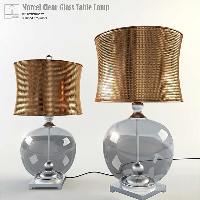 Marcel Clear Glass Table Lamp 3D Model Marcel Clear Glass Table Lamp 3D Model