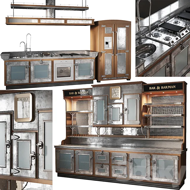 Marchi Cucine BAR & BARMAN 3DModel Marchi Cucine BAR & BARMAN 3DModel