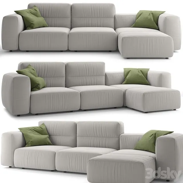 Marenelli Home Manhattan Piping Sofa 3D Model Marenelli Home Manhattan Piping Sofa 3D Model