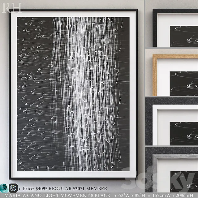 MARIA V. CANO LIGHT MOVEMENT 8 BLACK 3D Model MARIA V. CANO LIGHT MOVEMENT 8 BLACK 3D Model