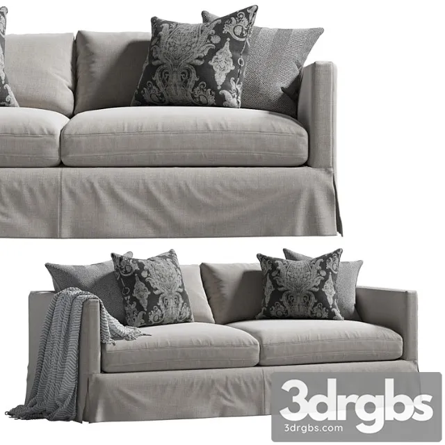 Marina slipcover sofa gray 2 3D Model Download