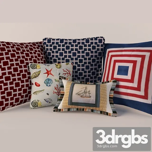Marine Style Pillows 2 3D Model Download Marine Style Pillows 2 3D Model Download
