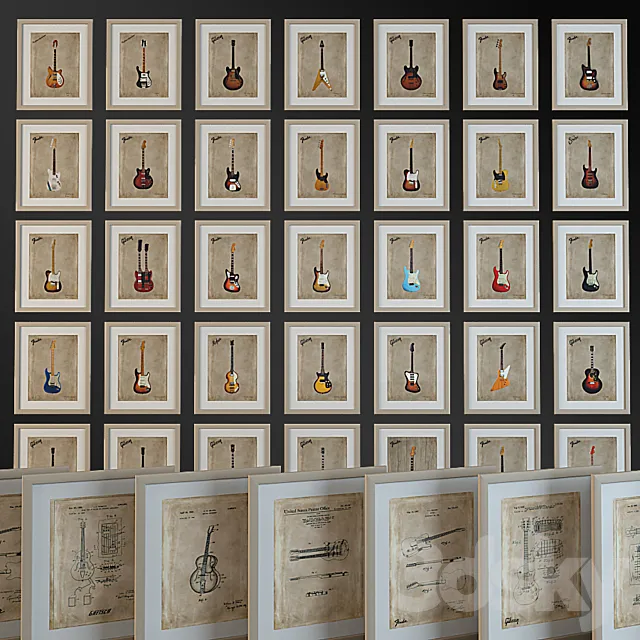 Mark Rogan – Classic Guitars. Poster. 3D Model Mark Rogan – Classic Guitars. Poster. 3D Model