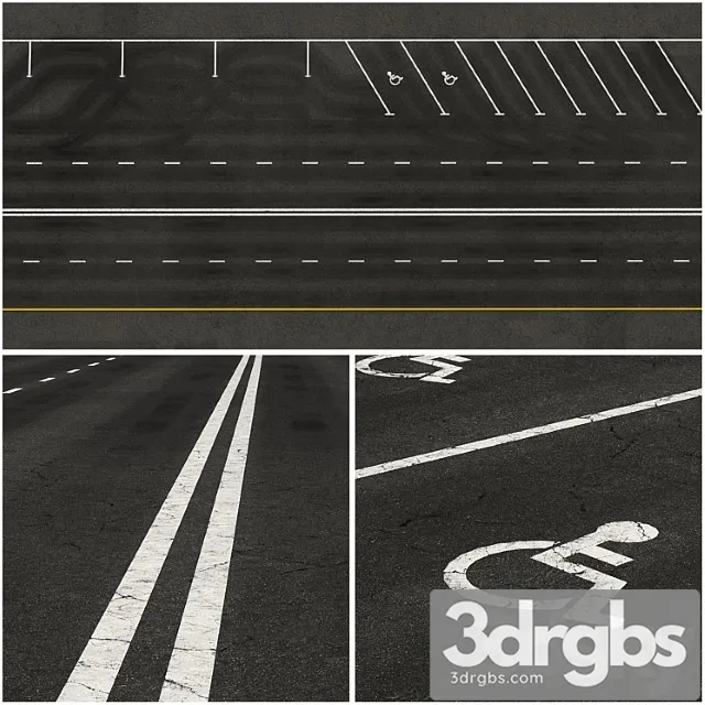 Marked Asphalt 3D Model Download Marked Asphalt 3D Model Download