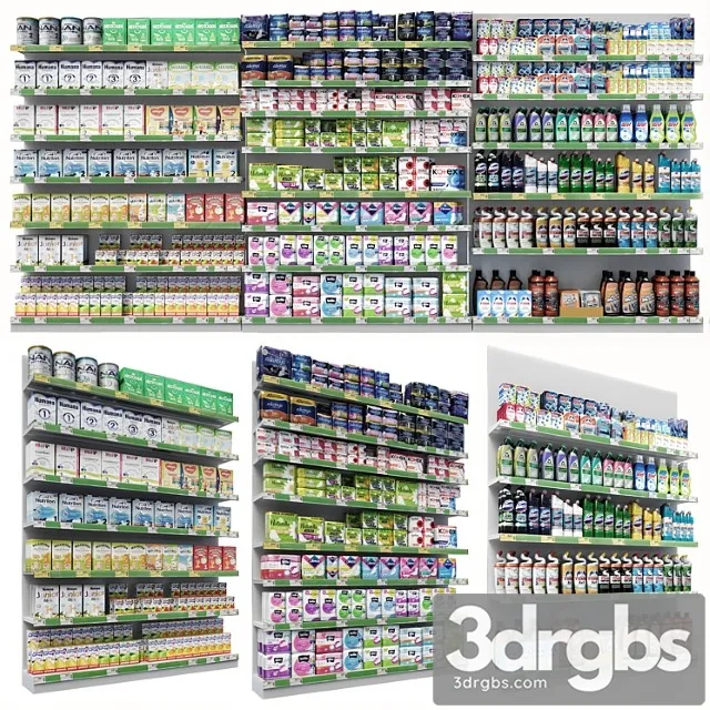 Market Shelves 3D Model Download