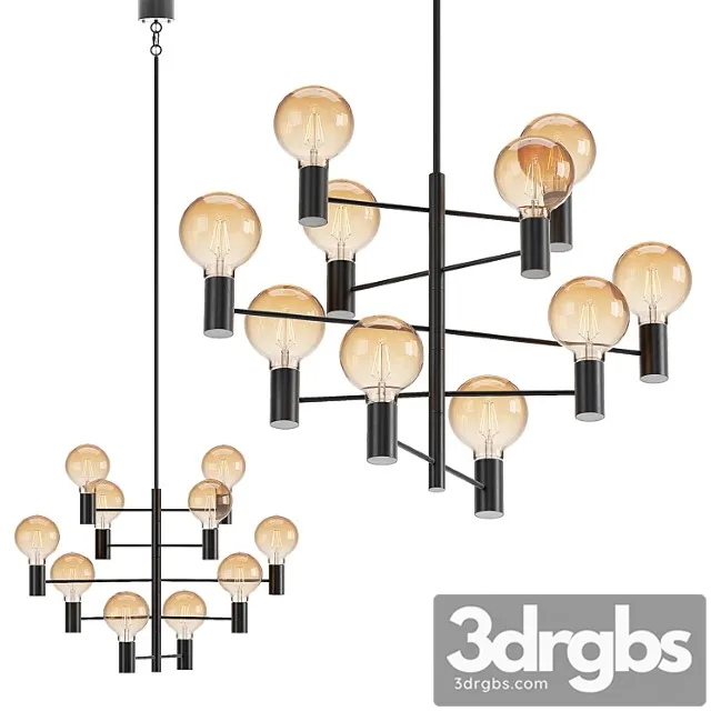 Markslöjd paris pendant 10l black chandelier 3D Model Download - 3DSKY ...