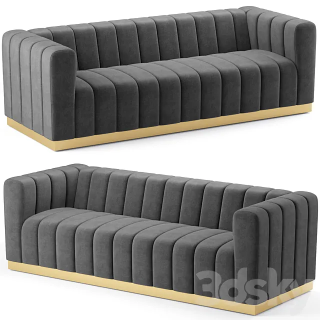 Marlon Velvet Sofa Meridian Furniture 3D Model Marlon Velvet Sofa Meridian Furniture 3D Model