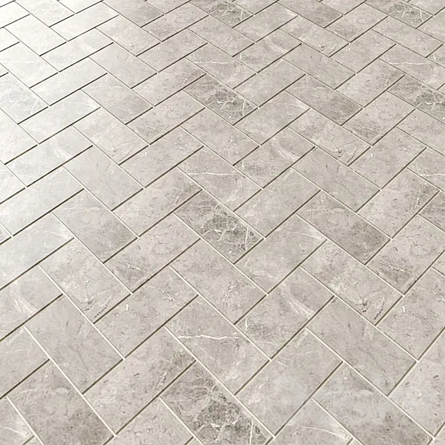 Marmori Chevron Brick 4 types 3DModel