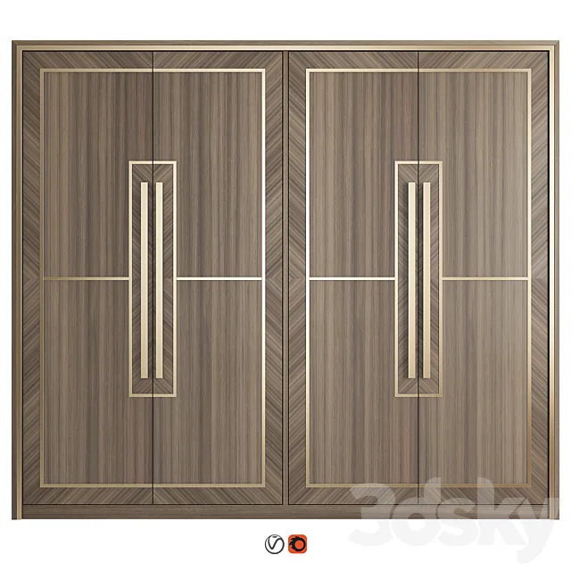 Marquetry Wardrobe 3D Model Marquetry Wardrobe 3D Model