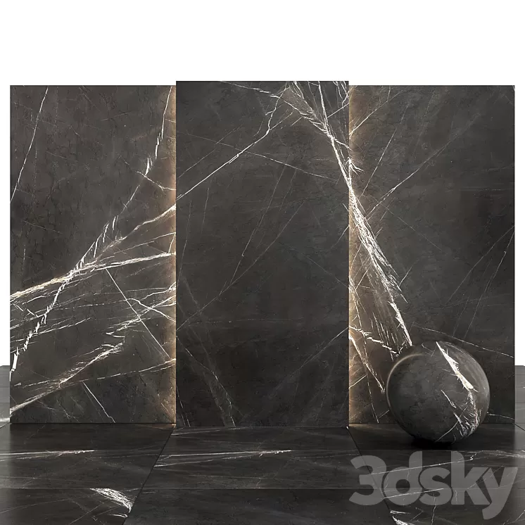 Marquina gray marble 3D Model