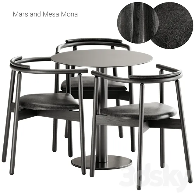 Mars Armchair by Branca Lisboa and Mesa Mona Table by Diabla 3D Model Mars Armchair by Branca Lisboa and Mesa Mona Table by Diabla 3D Model