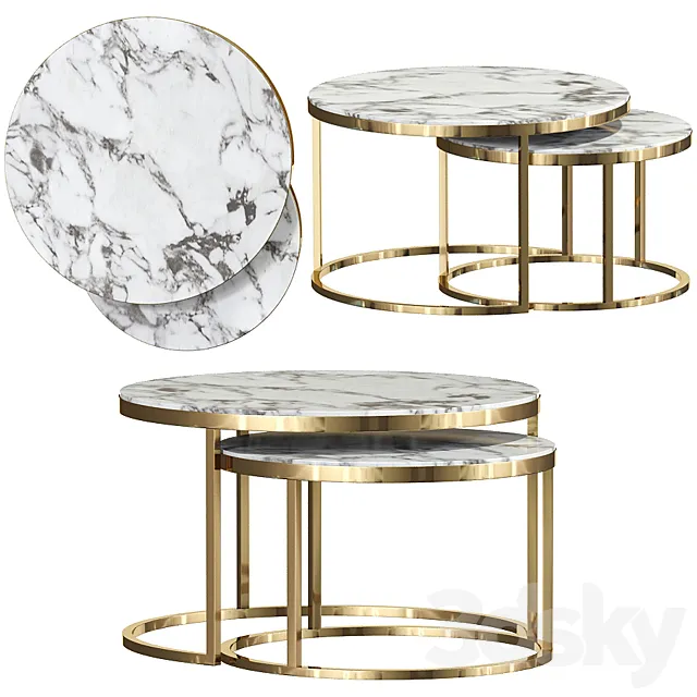 Mars Nesting Coffee Table Set 02 3DModel Mars Nesting Coffee Table Set 02 3DModel