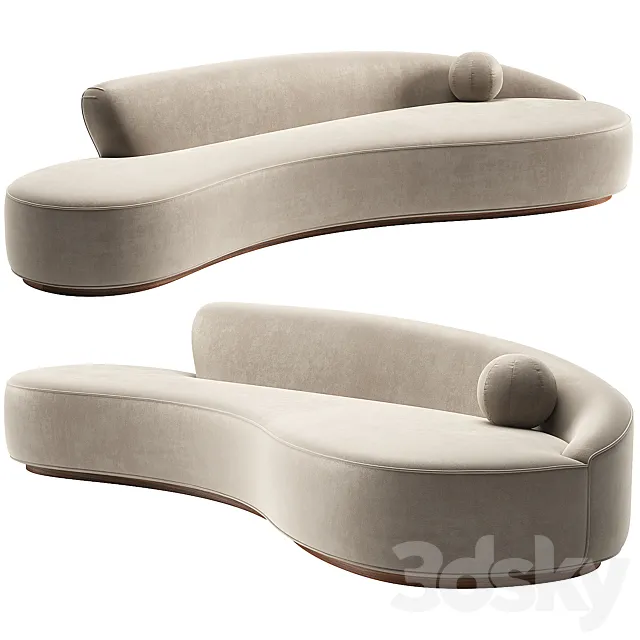 Marseille 2 Curved Sofa 3D Model Marseille 2 Curved Sofa 3D Model