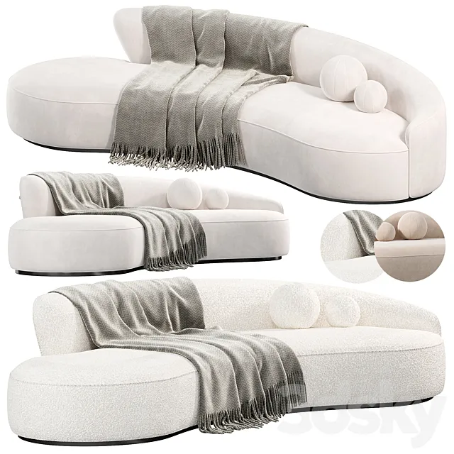 Marseille 2 Curved Sofa ni Mohair. sofas 3DModel Marseille 2 Curved Sofa ni Mohair. sofas 3DModel