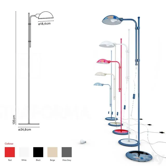 Marset Funiculi Floor Lamp 3D Model Marset Funiculi Floor Lamp 3D Model