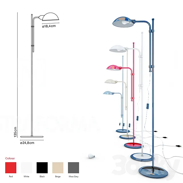 Marset Funiculi Floor Lamp 3D Model Marset Funiculi Floor Lamp 3D Model