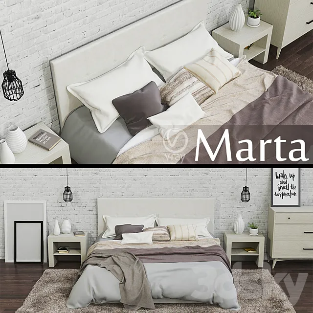 Marta bed 3D Model