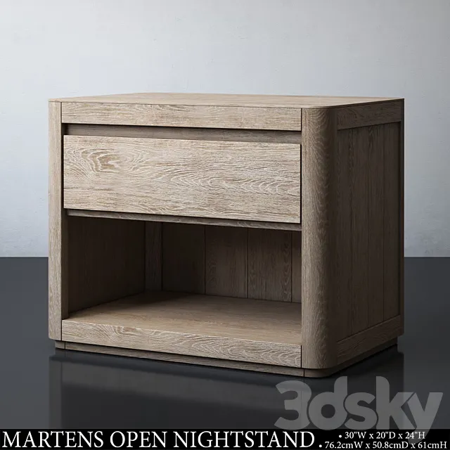 MARTENS 30in OPEN NIGHTSTAND 3D Model MARTENS 30in OPEN NIGHTSTAND 3D Model
